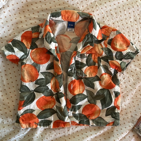 Lot of Toddler Button Down Printed Shirts orange plaid dinosaurs palm trees - Picture 4 of 6
